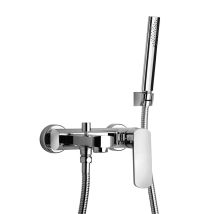 Paini France - Mitigeur Bain-douche Extérieur Avec Set De Douche Fixe Paini Ovo 86cr100 Chromé - Avec Set De Douche