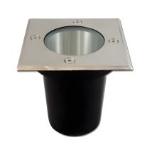 Spot Encastrable De Sol Carru00e9 Exterieur Couvercle Acier Inoxydable Avec Verre Trempu00e9 Ip67 Ik09