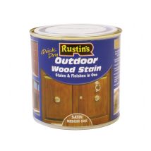 Rustins Esmo250 Quick Dry Exterior Woodstain Satin Medium Oak 250ml Rus1920