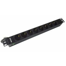 19′′ Steckdosenleiste Ohne Schalter Bns 3518 - 8 Schuko-steckdosen, Cable 1.8m, 16a, 3500w, Überlastschutz, Rackmount-einbau, Ideal Für It-umgebungen.