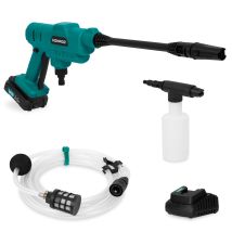 Nettoyeur Haute Pression Sans Fil Compact 20v – 24 Bars – 198 L/h - Tuyau D'Aspiration De 5m, Bouteille À Détergent Et Buse Réglable – 1 Batterie 