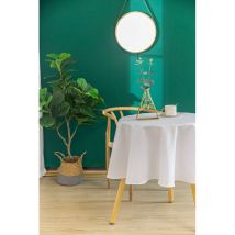 Tischdecke Fleckabweisend Uni Weiß Rund 160 Cm - Blanc
