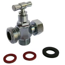Somatherm – Rubinetto WC a 3 vie per collegamento WC e doccia – Finitura metallica, Filettatura plumbing