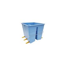 Cubo de vaca + 6 biberones inferiores – LT 11 – Plástico resistente con asa de metal – Amamantar hasta 6 ovejas