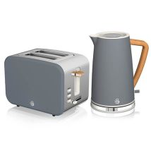 Swan - Nordic Slate Grey 1.7 Litre Cordless Kettle And 2 Slice Toaster
