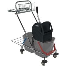 Carrello per pulizia SPRINTUS – 2 secchi da 17 litri – Altezza 390 mm – Rotelle pivottanti – Accessori inclusi