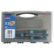Leman - Set Mit 3 Stechbeiteln Griff Aus Zwei Materialien + 1 Stein - 780.500.03