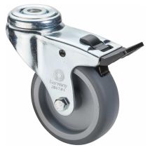 Lenkrolle A321 Mit Feststeller 50mm Rückenl. Gummirad Gl Grau - Bs Rollen