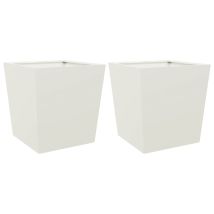 Maison Exclusive - Fioriere Da Giardino 2 Pz Bianche 50x50x50 Cm In Acciaio