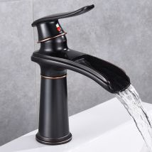 Robinet De Salle De Bain Cascade Mitigeur De Lavabo Rétro Mitigeur Monocommande Lavabo Eau Chaude Et Froide Disponible Noir