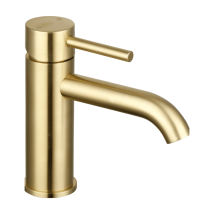 Grifo Mezclador Para Lavabo Paini Ortence De Caño Bajo En Latón Cepillado Con Desagüe Clic-clac