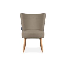 KONSIMO APPA Einzelsessel Hellbraun/Eiche Dekor – Boucle-Stoff – Buchenholzbeine – T30/38-Schaumstoff