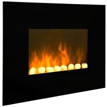Camino Elettrico Nero 2000w - Black Fire Chemin'arte