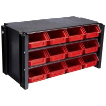 Scaffale Di Smistamento Nero E Rosso Con 12 Cassetti 312007