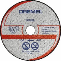 Barritos - Dremel Dsm520 2615s520jb Disco Di Taglio Dritto 77 Mm 2 Pz. Mattone, Cartongesso