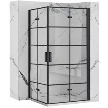 Cabina doccia Rea 80x90 cm Pieghevole Nero opaco – Vetro Trasparente 6 mm – Design Elegante e Facile da Pulire