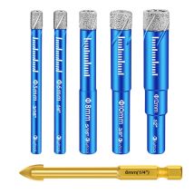 Set Di Punte Per Piastrelle, Punta Diamantata Per Forare Gres Da 5,6,8,10,12 Mm, Punta Per Metallo Per Piastrelle Da 6 Mm, Punte Per Ceramica Per 