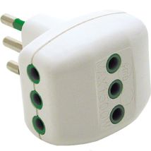 Dreifachadapter von S11 auf 3P11 – Weiß – 10A – 3 italienische Steckdosen (2P+T)