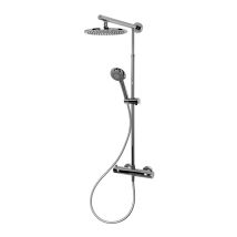 Schulte Duschsystem, Verchromt, Korpus Aus Messing, Duschmaster Rain Mit Regendusche, Mit Sicherheits-thermostat, Kopfbrause Rund Extra-flach