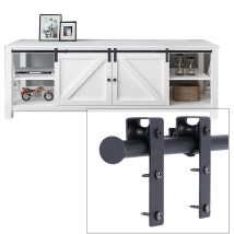 Jn.songs - Bifold Schiebetürbeschlag Schiebetüren, Mini Schiebetür-hardware-kit Für Eintürige Tv-ständer, Kleiner Kleiderschrank - 1.8m