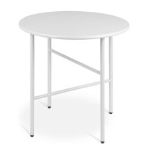 Bomoe - Petite Table Basse Ronde En Métal Ø 44 Cm Blanc