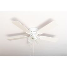 Pepeo – Kisa Deluxe Ceiling Fan – White/Maple Blades – 3 x E14 Lighting – 220-240V – 5.7 kg – 202 RPM – 5220 m³/h Airflow