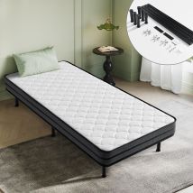 Bett 90x190 Cm Inre - Bettgestell Und Matratzenset - Matratze 90x190 Cm - Dicke 15 Cm - Hochelastischer Schaumstoff - Bettgestell 90x190 Cm Mit Füßen