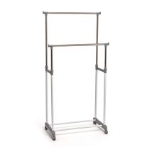 Perchero Doble Con Ruedas 75 X 42 X 98-165 Cm