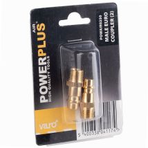 Raccordo pneumatico aria Euro maschio – 1/4" – Ottone – 2 pezzi – Varo