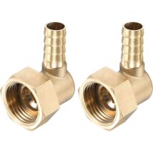 Roleader - Ahlsen Codo De Latón Para Manguera, Conector De Manguera De Rosca Hembra De 10mm X G1/2 Con Tuerca De Unión Para Agua, Combustible, Aire, 