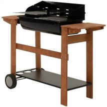 Charon-Grill Azur pro aus Holz – Grill aus Stahl – Schwarz – 70,5 cm – 66 cm – 103 cm – 15 kg