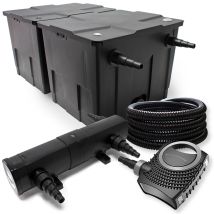 Wiltec - Set Per Laghetti Fino A 60000l Filtro Chiarificatore Uvc 36w Pompa 80w Tubo 25m