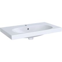 Geberit – Lavabo Acanto da parete con ripiano – Ceramica sanitaria, 750mm x 420mm, Quadrato, 1 foro rubinetto – Bianco