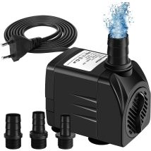 Tauchpumpe, 65 W, 3000 L/h, Mini-aquariumpumpe, Verstellbare Springbrunnenpumpe Für Teich, Aquarium, Mit 3 Düsen, 3 M Kabel (geräuschpegel 20-30 Db)