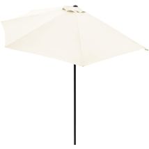 Garden Deluxe Collection - Mezzaluna Umbrella 3 Mètres Jardin Mural Extérieur Avec Pôle Central En Aluminium De La Demi-lune Beige - Beige