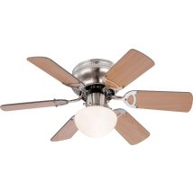 GLOBO – Ugo Ceiling Fan – Beech/Graphite Reversible Blades – 3 Speeds – 230V – Max 60W Light – Stylish Indoor Lighting