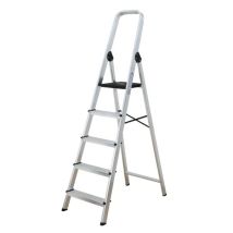 Escalera de aluminio Habitex – 5 peldaños – Antideslizantes – Seguridad y estabilidad