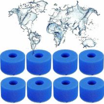 Paquete De 8 Filtros De Espuma Reutilizables Tipo S1 Para Spas Intex S1, Aptos Para Piscinas, Acuarios Y Spas Tipo S1.