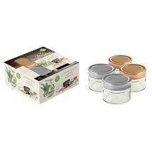 Hochrandgläser Naturkosmetik 14-teilig – Höhe 6,5 cm – Durchmesser 6,6 cm – Breite 13,9 cm – Länge 13,9 cm – Silber/Roségold