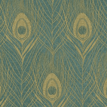 As Creation - Peacock Feather Luxury Wallpaper Turquoise Gold Bird Green