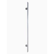 Blindofacile - Maniglione Cromato Satinato Piatto 80 Cm Per Porta Esterna Blindata Verticale