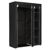 Armoire De Rangement, Penderie De Vêtement Pliable En Tissu Non-tissé, 110 X 45 X 175 Cm, Noir Lsf007