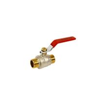 Valvola A Sfera In Ottone Pn40 Doppio Maschio + Maniglia Piatta In Acciaio Rosso, 50x60