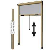 Fraschetti - Versenkbares Vertikales Insektenschutzgitter 140x170 Mit Bronzefarbene Kupplung Made In Italy