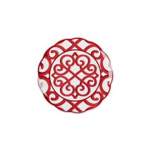 Guzzini Vassoio Tondo Grande Natalizio Harmonia Melamina D 45,50 Cm Table Decor Bianco Rosso