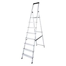 Krause – Scala a libro 8 gradini in alluminio con piattaforma di sicurezza – Portata 150 kg – Altezza lavoro 3700 mm