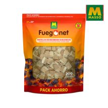 Fuego Net - Pastillas De Encendido Fuegonet. 200 Pastillas De Encendido Inmediato. Pastillas Ecológicas De Encendido Para Barbacoas, Chimeneas Y Leña.