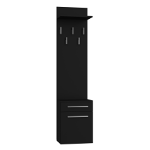 Hucoco - Vioni - Hallway Cloakroom Unit - Wall-mounted Coat Hook With Shelf - 5 Hooks - Drawer + Storage Unit