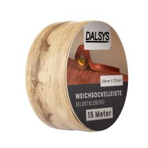 Weichsockelleiste Selbstklebend Klebeleiste, Abschlussleiste Für Fugen In Wohnbereich, Küche, Bad, Aus Pvc Kunststoff - Gebleichte Eiche 15m - Dalsys