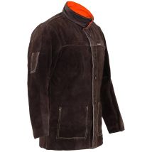 Stamos Welding - Giacca In Pelle Per Saldatore Taglia Xl Crosta Di Pelle Bovina Cachi Scuro A1